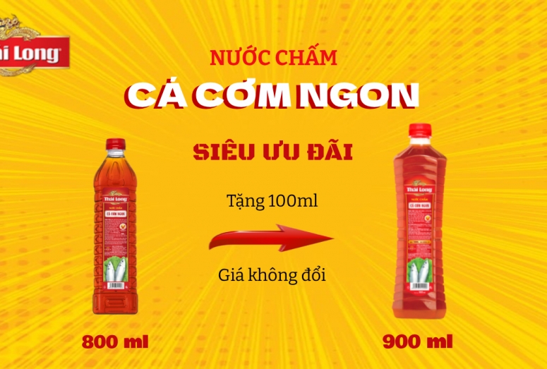 ƯU ĐÃI ĐẶC BIỆT: NƯỚC CHẤM CÁ CƠM NGON 900ML - TẶNG 100ML GIÁ KHÔNG ĐỔI